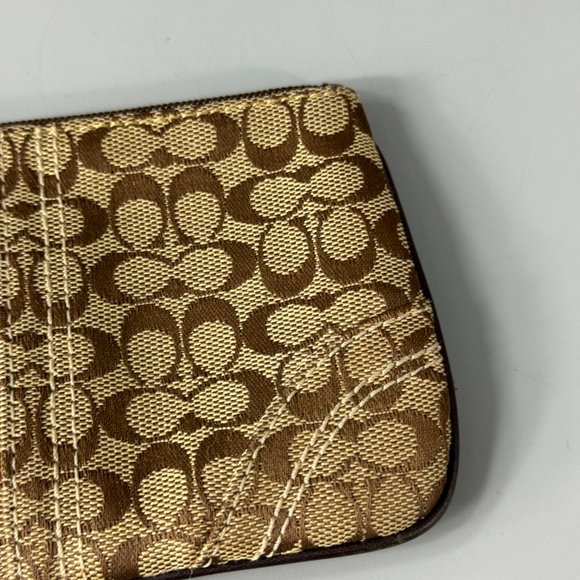 Coach Brown Canvas CC Monogram Wristlet - Picture 7 of 9